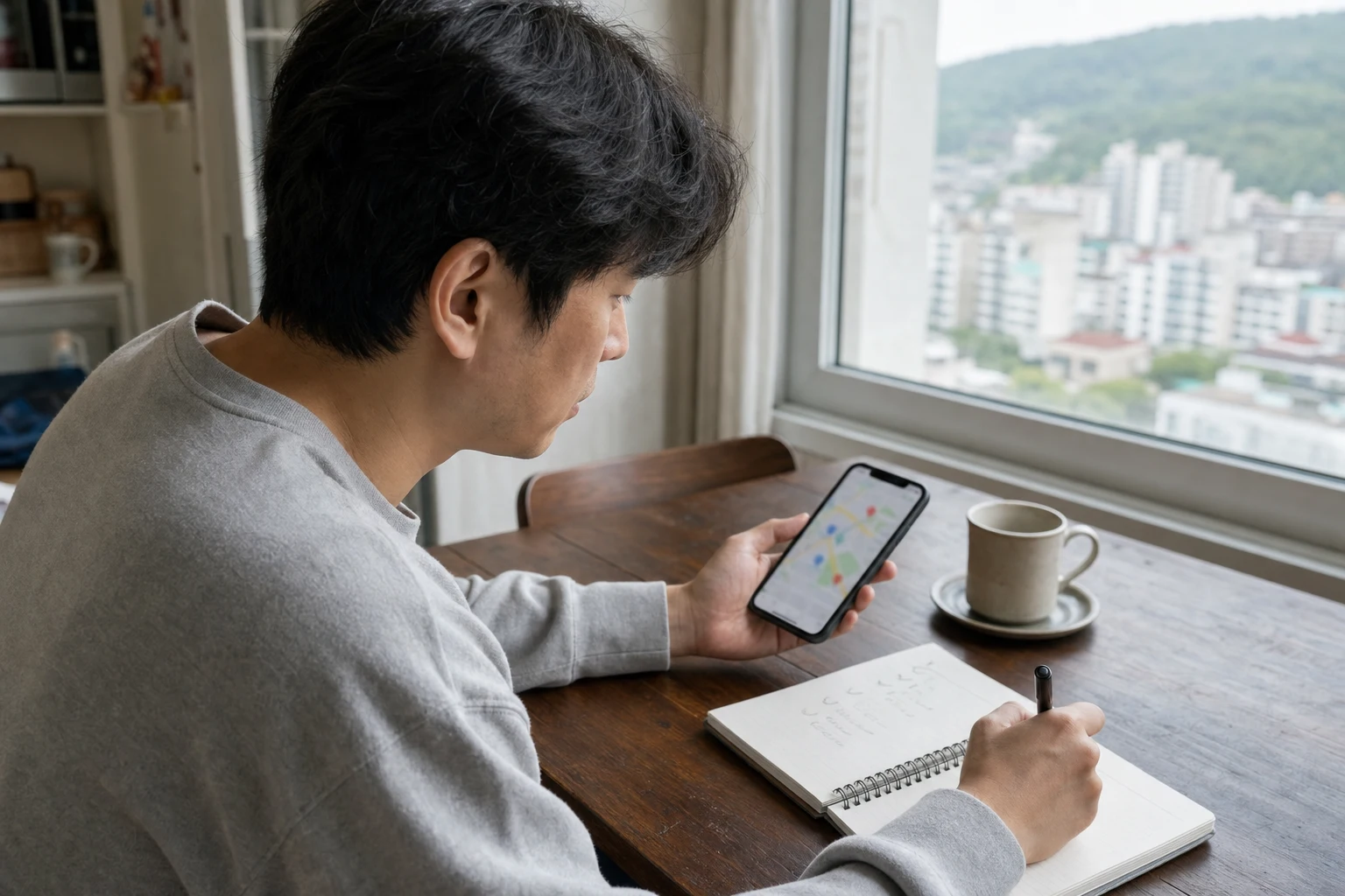 양산 임플란트 치과 찾기 관련 정보를 확인하는 장면